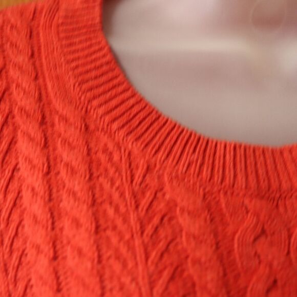 Croft & Barrow Red Vintage Sweater Medium 3/4 Sleeve Scoopneck - Picture 4 of 12